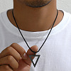 Inverted Triangle Stainless Steel Pendant Box Chain Necklaces for Men FS-WGF3CC6-01-2