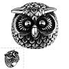 Punk Rock Style Unisex 316L Surgical Stainless Steel Owl Wide Band Rings RJEW-BB06700-11-1