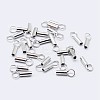 Anti-Tarnish Rhodium Plated 925 Sterling Silver Cord Ends STER-F036-21P-1mm-1