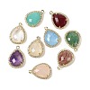 Natural Mixed Stone Faceted Teardrop Pendants G-I382-01G-1