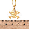 304 Stainless Steel Crystal Rhinestone Skull Pendant Necklaces NJEW-Z057-03B-G-5