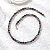 Round Natural Tiger Eye & Obsidian & Twist Synthetic Non-Magnetic Hematite Beaded Necklaces NJEW-JN05728-01-2
