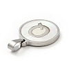 304 Stainless Steel with White Shell Pendants STAS-G268-01Q-P-3
