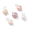 Natural Cultured Freshwater Pearl Charms X-PALLOY-JF01099-02-1