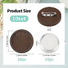 DIY Round Wood & Aluminum Brooch Making Kits DIY-FH0009-69B-2