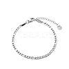 Stainless Steel Figaro Chain Bracelet PW-WG50942-01-1