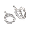 Brass Clear Cubic Zirconia Fold Over Clasps KK-Z078-39P-2