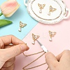 5Pcs Brass Micro Pave Clear Cubic Zirconia Pendants KK-YW0003-65-5