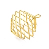 Iron Wire Spiral Bead Cage Pendants IFIN-Q126-01G-2