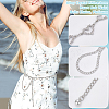 1Pc Alloy Crystal Rhinestone Heart Link Waist Belts Chains AJEW-UN0002-21P-4