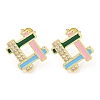 Hollow Rhombus Real 18K Gold Plated Brass Stud Earrings EJEW-L269-102G-01-1
