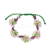 Flower Acrylic & MIYUKI Seed Beads & Natural Dyed Yellow Jade Bracelets BJEW-MZ00221-02-2