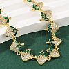 Brass Micro Pave Cubic Zirconia Link Bracelets for Women BJEW-Z126-05G-01-2