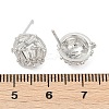 Brass Micro Pave Cubic Zirconia Stud Earring Findings KK-Z094-12P-3