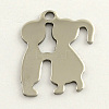 Tarnish Resistant Valentines Day Gifts Ideas 201 Stainless Steel Lover Stamping Blank Tag Pendants STAS-S031-15-1