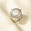 304 Stainless Steel with Natural Shell Cuff Open Rings for Women HW8046-1-1