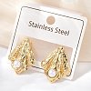 304 Stainless Steel ABS Plastic Pearl Stud Earrings STAS-D368-01B-G-1