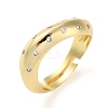 Plating Brass Micro Pave Cubic Zirconia Adjustable Rings RJEW-K266-16B-G-1