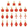 21Pcs 7 Styles Brass Enamel Charms KK-TA0003-19D-3