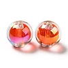 Two Tone UV Plating Rainbow Iridescent Acrylic Beads TACR-D010-03A-08-2
