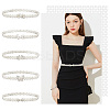 5Pcs 5 Style Acrylic Pearl Braided Stretch Chain Belt with Alloy Clasp AJEW-GA0004-49-6