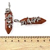 Natural Red Jasper Double Terminal Pointed Pendants G-C144-03P-03-3