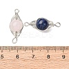 Copper Wire Wrapped Natural Gemstone Connector Charms PALLOY-JF02915-3