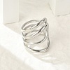 304 Stainless Steel Multi-layer Cuff Rings for Women LS-RJEW-G338-16P-1