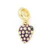 Brass Enamel Fruit European Dangle Charms KK-Z090-08G-06-1
