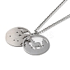 304 Stainless Steel Double Layer Pendant Necklaces NJEW-D047-02P-3