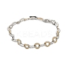 Brass Micro Pave Clear Cubic Zirconia Link Chain Bracelets for Women BJEW-B145-02-2