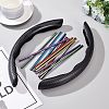 2Pcs Fibre Car Steering Wheel Cover and 12Pcs PVC Air Conditioner Strip Decoration Cover AJEW-FH0002-40-2