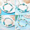 8Pcs Turtle & Starfish Synthetic Turquoise Beaded Stretch Bracelet Sets BJEW-SC0001-47-3