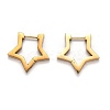 304 Stainless Steel Star Huggie Hoop Earrings STAS-J033-05G-2