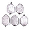 Natural Rose Quartz Links Connectors G-T131-48P-06-1