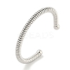 Non-Tarnish Telephone Wire Style 304 Stainless Steel Cuff Bangles BJEW-P331-05P-1