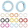 18Pcs 9 Colors Zinc Alloy Rhinestone Spring Gate Rings FIND-SC0019-50B-1