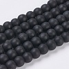 Synthetical Black Stone Beads Strands X-G-G508-7-1