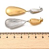 304 Stainless Steel Two Tone Dangle Stud Earrings EJEW-M104-01A-PG-3