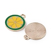 Light Gold Tone Alloy Enamel Pendants ENAM-F145-02G-01-1