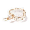 Natural Quartz Crystal & Freshwater Pearl Pendants PALLOY-JF01661-06-3
