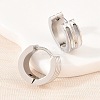 Stripe 304 Stainless Steel Shell Hoop Earrings for Women EJEW-L307-11P-2