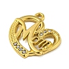 Ion Plating(IP) Real 18K Gold Plated 304 Stainless Steel Rhinestone Pendants STAS-P341-09G-02-2