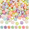 500Pcs AB Color Plated Opaque Acrylic Flower Beads SACR-SP0001-02-1