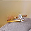 Real 18K Gold Plated Brass Cubic Zirconia Cuff Rings RJEW-EE0001-024C-4
