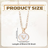 1Pc Zinc Alloy White Enamel Round with Letter Pendant Necklaces NJEW-LP0002-88G-V-2
