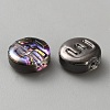 Transparent Electroplated UV Plating Glass Beads GLAA-TAC0024-12C-E-2
