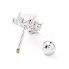 Heart Cat Eye Stud Earrings for Women LS-EJEW-A065-07P-2