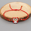 Fashion Owl Glass Seed Bead Link Adjustable Bracelets VY0389-2-2
