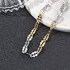 304 Stainless Steel Dapped Chains Bracelets for Women BJEW-D466-08C-GP-5